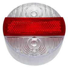 Bild vom Artikel Rücklichtkappe rund (D = 120 mm) Klarglaslook, weiss & rot