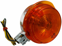 Bild vom Artikel Blinker (Glas orange) rund komplett mit Kabel, Gehäuse Chrom - Look, vorne