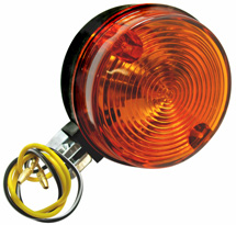 Blinker (Glas orange) rund komplett, Geh�use schwarz, hinten