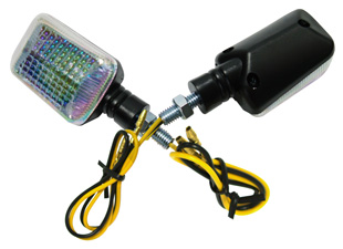 Miniblinker 6V TKM-Racing, Version Race mit T�V, (Farbe: Schwarz / Wei�)
