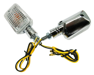 Miniblinker 6V TKM-Racing, Version Race mit T�V, (Farbe: Chrom / Wei�)