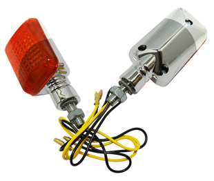 Miniblinker 6V TKM-Racing, Version Race mit T�V, (Farbe: Chrom / Orange)
