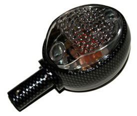 Blinker (Lenkerblinkleuchte) KR/SR4/ES usw. komplett -Geh�use Carbon/Glas Wei�-