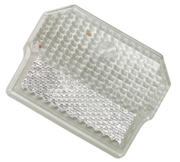 R�cklichtkappe Wei� (Klarglas) f�r SR/ETZ/S51 usw. eckig - 134x104