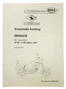 Ersatzteilkatalog Mokick S53, S83 (Ausgabe 1995)