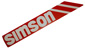 Bild vom Artikel Aufkleber rot-weiss mit Simson Schriftzug f. S53/S83 (links)