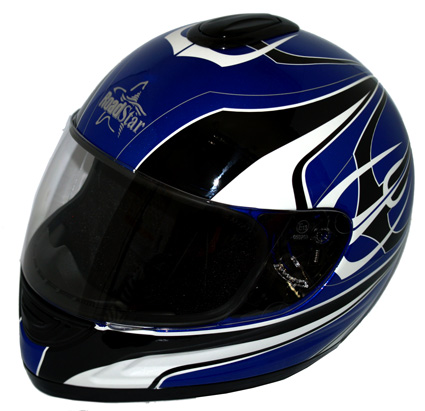 Roadstar Integralhelm -Revolution- Dekor Pitchfork blau (Gr��e L)