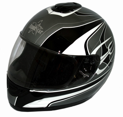 Roadstar Integralhelm -Revolution- Dekor Pitchfork silber (Gr��e L)