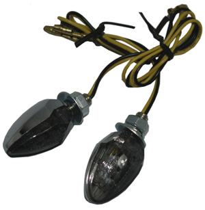 LED Miniblinker ExtraSmall spiky verchromt (Glas get�nt)