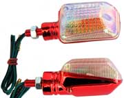 Miniblinker 6V TKM-Racing, (Farbe: Rot / Wei�-Verspiegelt)