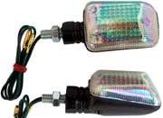 Miniblinker 6V TKM-Racing, (Farbe: Schwarz / Wei�-Verspiegelt)