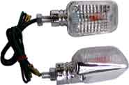 Miniblinker 6V TKM-Racing, (Farbe: Chrom / Wei�)