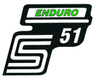 Bild vom Artikel Seitendeckelaufkleber m. Schriftzug -S51 Enduro- grün