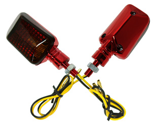 Bild vom Artikel Miniblinker Set SRD-PRO 12 Volt (metallic rot, orange-getönt)