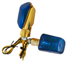 Bild vom Artikel Miniblinker Set SRD-PRO 6 Volt (metallic gold, blau-verspiegelt)