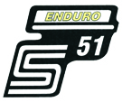 Bild vom Artikel Seitendeckelaufkleber m. Schriftzug -S51 Enduro- neongelb