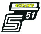 Bild vom Artikel Seitendeckelaufkleber m. Schriftzug -S51 Enduro- gelb