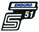 Bild vom Artikel Seitendeckelaufkleber m. Schriftzug -S51 Enduro- blau