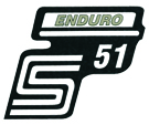 Bild vom Artikel Seitendeckelaufkleber m. Schriftzug -S51 Enduro- silber