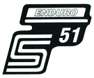 Bild vom Artikel Aufkleber f. Seitendeckel - mit Aufschrift S51 Enduro (weiß)