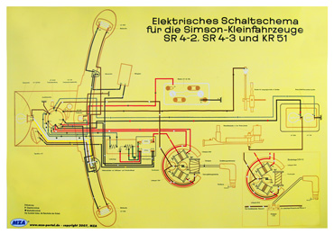 Simson Schaltplan f. KR51-1/SR4-2/SR4-3/SR4-4/KR51-2 in Simson ¹ >  Ersatzteile > Zubehör > Bücher & Poster