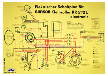 Explosionsdarstellung f. Motor Simson KR51-2, S51, S70, SR50, SR80