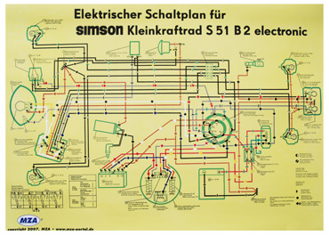 Simson Schaltplan f. S51 B2 Elektronik in Simson ¹ > Ersatzteile > Zubehör  > Bücher & Poster