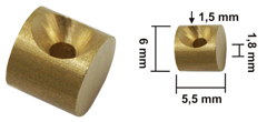 Bild vom Artikel Bowdenzug-Lötnippel D 6,0 x 5,5 x 1,8 (Messing) Tiefe Bowdenzug 1,5