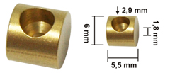 Bild vom Artikel Bowdenzug-Lötnippel D 6,0 x 5,5 x 1,8 (Messing) Tiefe Bowdenzug 2,9