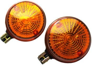 Bild vom Artikel Paar Blinker pass. f. S50, S51, S70, TS, ETZ hinten (Glas orange, MZA) rund kpl.