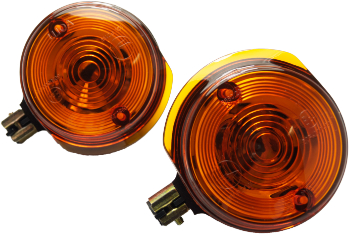 Bild vom Artikel Paar Blinker pass. f. S50, S51, S70, TS, ETZ vorne (Glas orange, MZA) rund kpl.