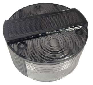 Bild vom Artikel Rücklichtkappe getönt rund (D = 120,00 mm, 3 Schrauben) mit Nummernschildbeleuchtung